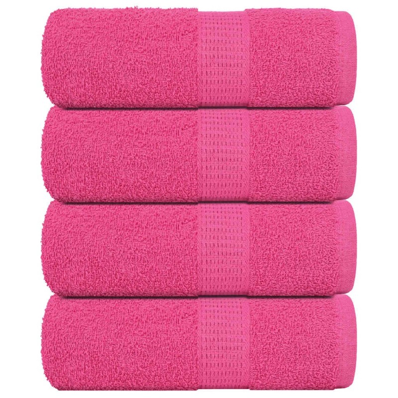 Serviettes d'invité 4 pcs rose 30x50 cm 360 g/m² 100% coton 