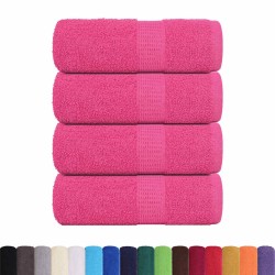 Serviettes d'invité 4 pcs rose 30x50 cm 360 g/m² 100% coton 