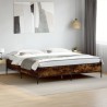 Cadre de lit sans matelas chêne fumé 180x200 cm 