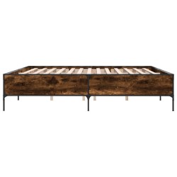 Cadre de lit sans matelas chêne fumé 180x200 cm 