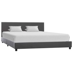 Cadre de lit sans matelas gris similicuir 120x200 cm 