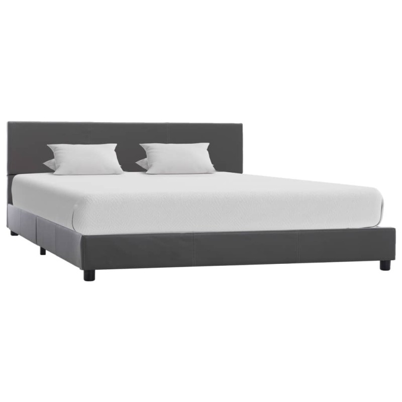 Cadre de lit sans matelas gris similicuir 120x200 cm 