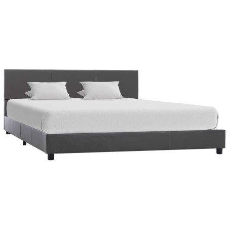 Cadre de lit sans matelas gris similicuir 120x200 cm 