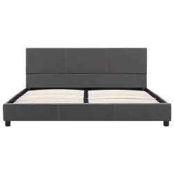 Cadre de lit sans matelas gris similicuir 120x200 cm 