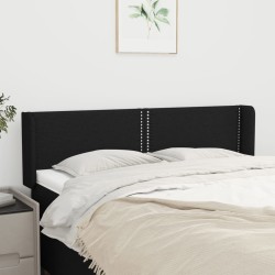 Tête de lit avec oreilles Noir 147x16x78/88 cm Tissu 