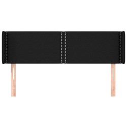 Tête de lit avec oreilles Noir 147x16x78/88 cm Tissu 