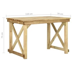 Table de jardin 110x79x75 cm Bois de pin imprégné 