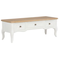 Meuble TV blanc 100x35x35 cm bois 