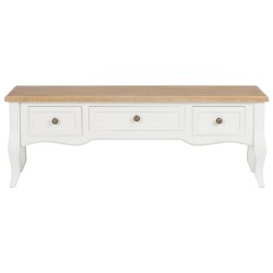 Meuble TV blanc 100x35x35 cm bois 