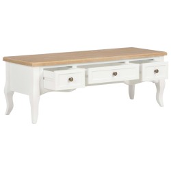 Meuble TV blanc 100x35x35 cm bois 