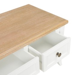 Meuble TV blanc 100x35x35 cm bois 