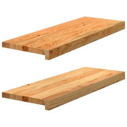 Marches d'escalier 2 pcs marron clair 70x25x2 cm chêne massif 