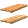 Marches d'escalier 2 pcs marron clair 70x25x2 cm chêne massif 