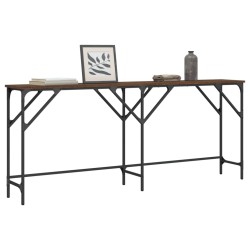 Table console chêne marron 180x29x75 cm bois d'ingénierie 