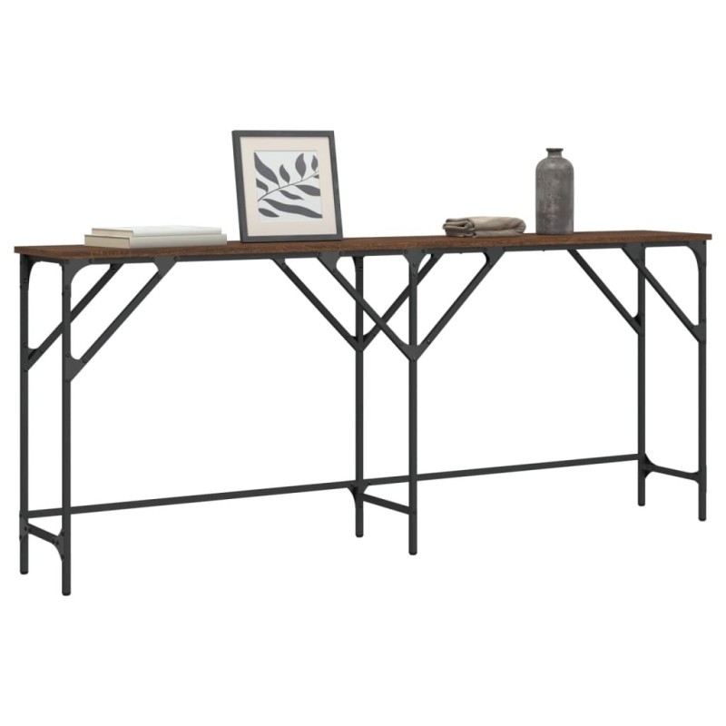 Table console chêne marron 180x29x75 cm bois d'ingénierie Table console chêne marron 180x29x75 cm bois d'ingénierie