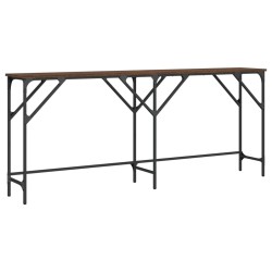 Table console chêne marron 180x29x75 cm bois d'ingénierie 