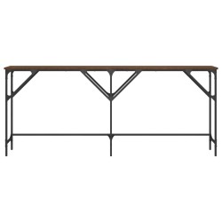Table console chêne marron 180x29x75 cm bois d'ingénierie 