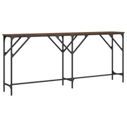 Table console chêne marron 180x29x75 cm bois d'ingénierie 