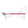 Table de massage pliable 3 zones Aluminium Blanc et rose 