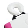 Table de massage pliable 3 zones Aluminium Blanc et rose 