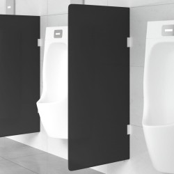 Brise-vue pour urinoir mural noir 90x40 cm verre trempé 
