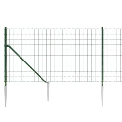 Clôture en treillis métallique et piquet d'ancrage vert 1x25 m 