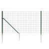 Clôture en treillis métallique et piquet d'ancrage vert 1x25 m 