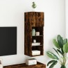 Meuble TV avec lumières LED chêne fumé 30,5x30x90 cm 
