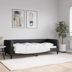 Lit de repos sans matelas noir 80x200 cm tissu 