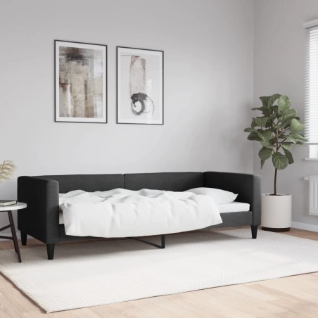 Lit de repos sans matelas noir 80x200 cm tissu 