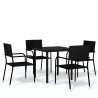 Ensemble à manger de jardin 5 pcs Noir 