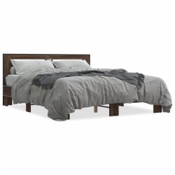 Cadre de lit sans matelas chêne marron 150x200 cm 