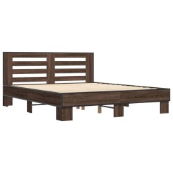 Cadre de lit sans matelas chêne marron 150x200 cm 