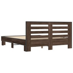 Cadre de lit sans matelas chêne marron 150x200 cm 