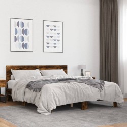 Cadre de lit sans matelas chêne fumé 160x200 cm 