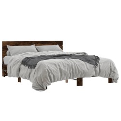 Cadre de lit sans matelas chêne fumé 160x200 cm 