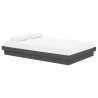 Cadre de lit sans matelas gris bois massif 