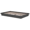Cadre de lit sans matelas gris bois massif 