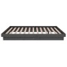 Cadre de lit sans matelas gris bois massif 