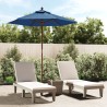 Parasol de jardin avec mât en bois bleu azuré 196x231 cm 