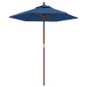 Parasol de jardin avec mât en bois bleu azuré 196x231 cm 