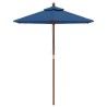 Parasol de jardin avec mât en bois bleu azuré 196x231 cm 
