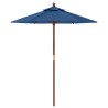 Parasol de jardin avec mât en bois bleu azuré 196x231 cm 