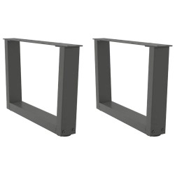 Pieds de table basse en forme de V, 2 pièces, anthracite, 50 x (30-31,3) cm, acier 