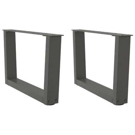 Pieds de table basse en forme de V, 2 pièces, anthracite, 50 x (30-31,3) cm, acier 