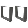 Pieds de table basse en forme de V, 2 pièces, anthracite, 50 x (30-31,3) cm, acier 