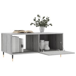 Table basse sonoma gris 90x50x40 cm bois d'ingénierie 