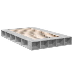 Cadre de lit sans matelas gris béton 120x200 cm 
