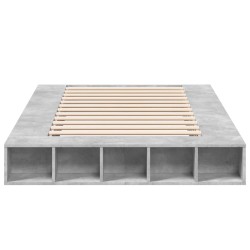 Cadre de lit sans matelas gris béton 120x200 cm 