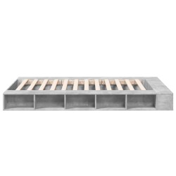Cadre de lit sans matelas gris béton 120x200 cm 